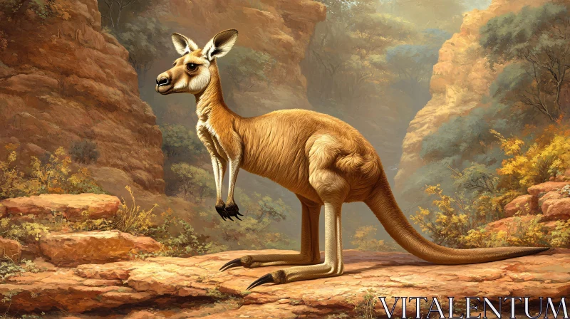 AI ART Kangaroo in Natural Habitat