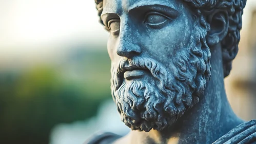 Detailed Stone Sculpture of a Man