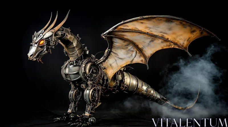 Mechanical Dragon Art AI Image