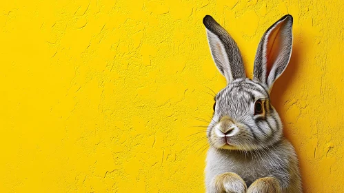 Rabbit on Yellow Wall