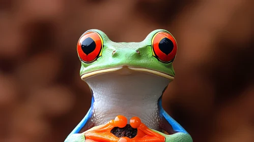 Striking Close-Up of a Vibrant Frog