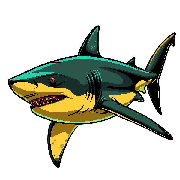 Dynamic Shark Graphic for Apparel