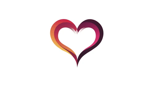 Colorful Heart Graphic on White