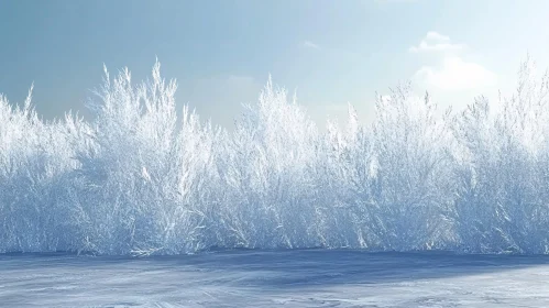 Peaceful Winter Scene with Icy Trees