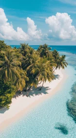 Idyllic Seashore with Palm Trees and Clear Water