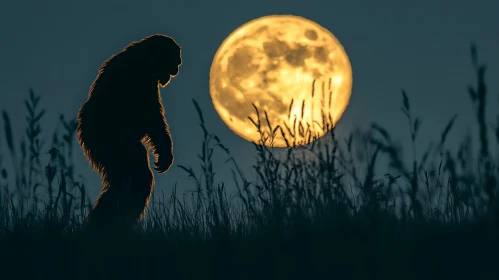 Sasquatch Under Moonlight