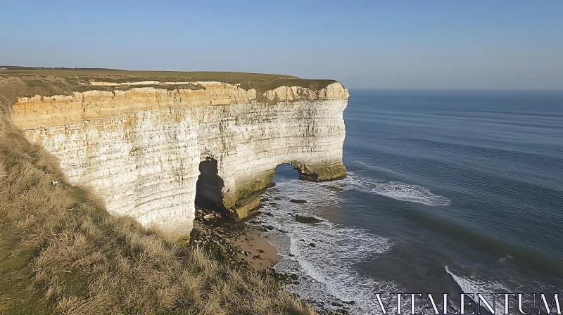 Scenic Cliffs Overlooking Tranquil Sea AI Image