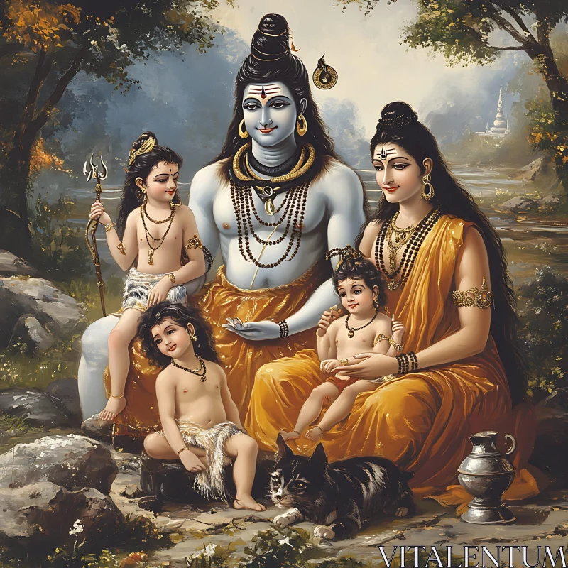 Hindu Family Portrait AI Image