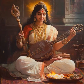 Goddess Saraswati Art