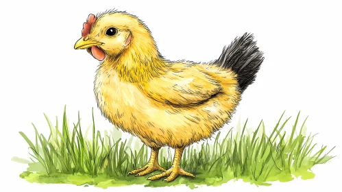 Chick Illustration in Nature