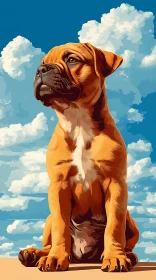 Majestic Dog Under Cloudy Sky