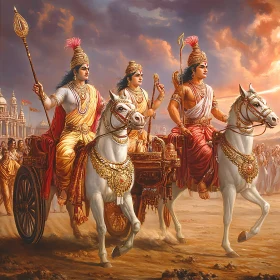 Indian Gods on Chariots Artwork