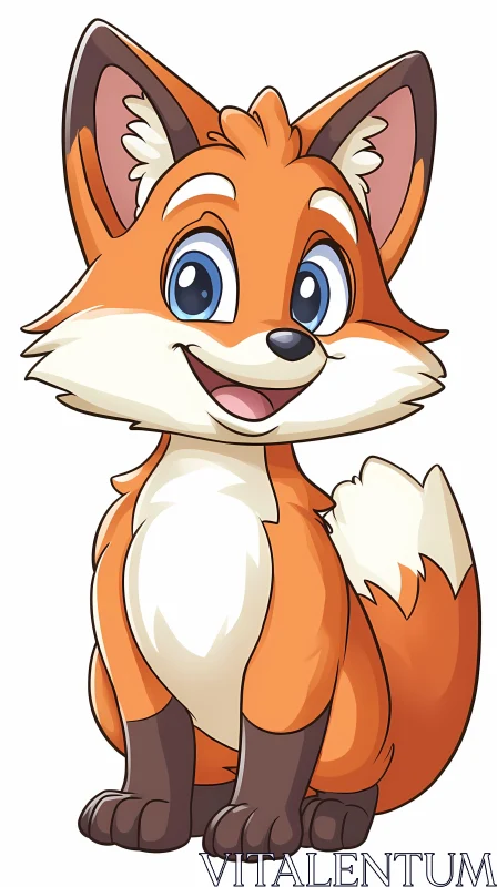 Happy Cartoon Fox AI Image