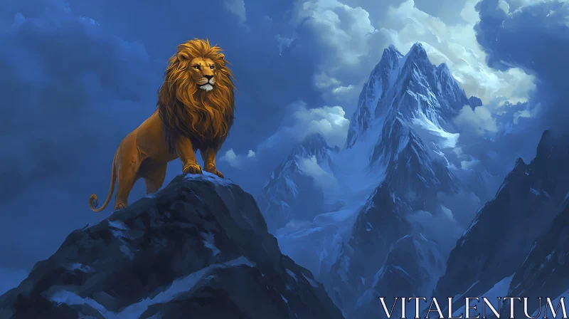 AI ART Majestic Lion Landscape