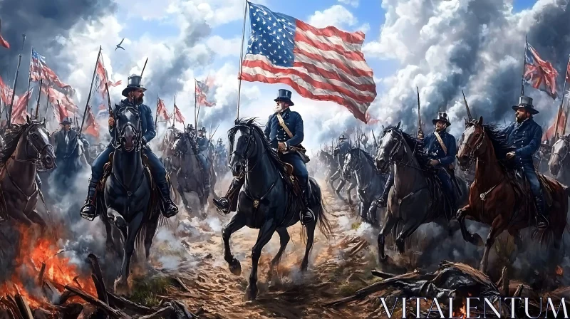 AI ART American Civil War Reenactment Painting