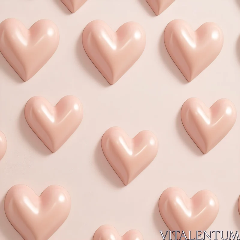 AI ART Pastel Pink Hearts Romantic Design