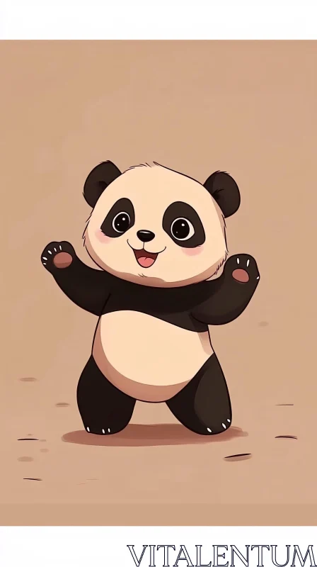 Playful Cartoon Panda AI Image