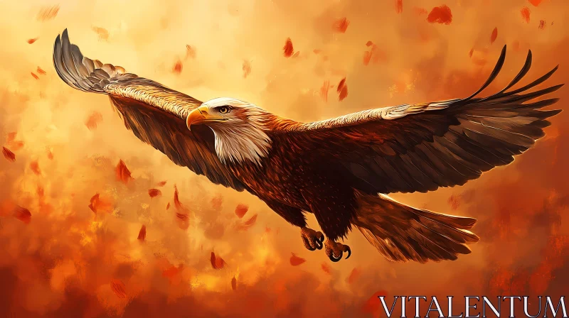 AI ART Soaring Eagle Amidst Autumn Hues