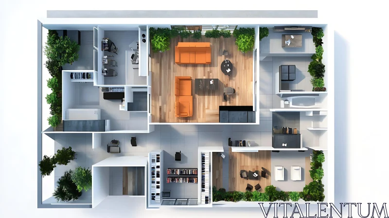 AI ART Stylish Home Interior Layout