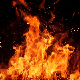 Intense Fire with Vibrant Flames