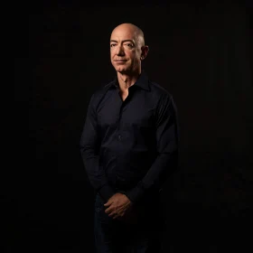 Elegant Portrait of Jeff Bezos in Minimalist Setting