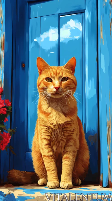 Feline Beauty and Rustic Charm AI Image