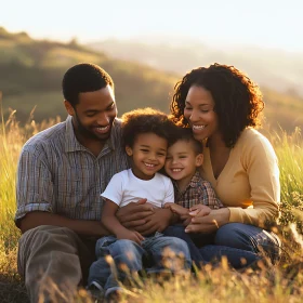 Happy Family Moment in Nature