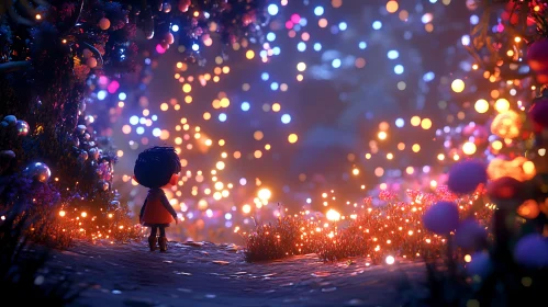 Child in Glowing Forest