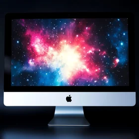 Sleek Monitor with Cosmic Display