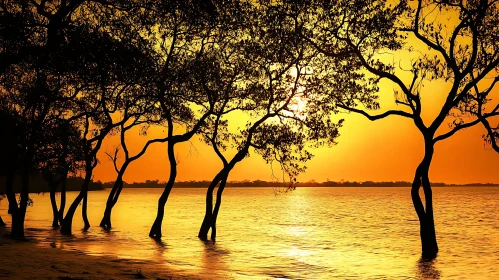 Tranquil Sunset Over Water