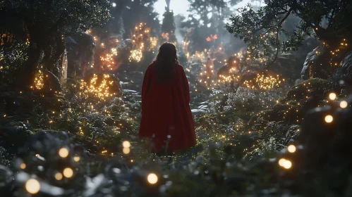 Red Cloak in Magical Forest