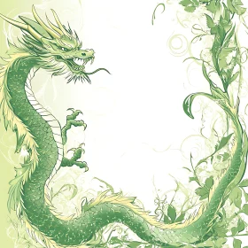 Serpentine Dragon Amidst Greenery