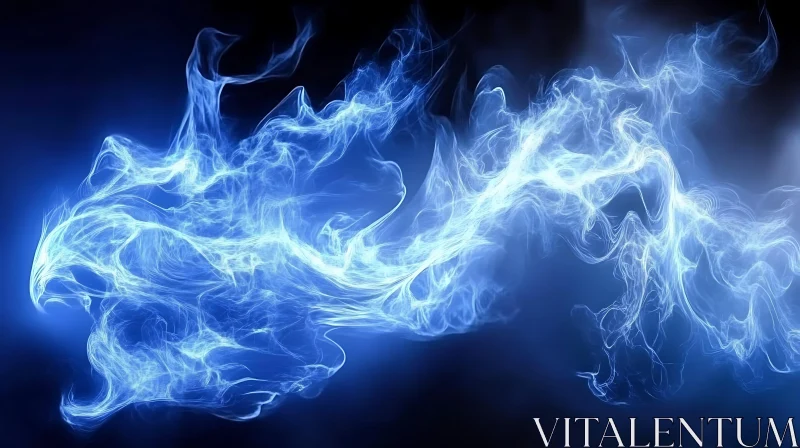 Blue Smoke Patterns in Abstract Style AI Image