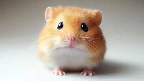 Close-Up of a Cute Golden Hamster