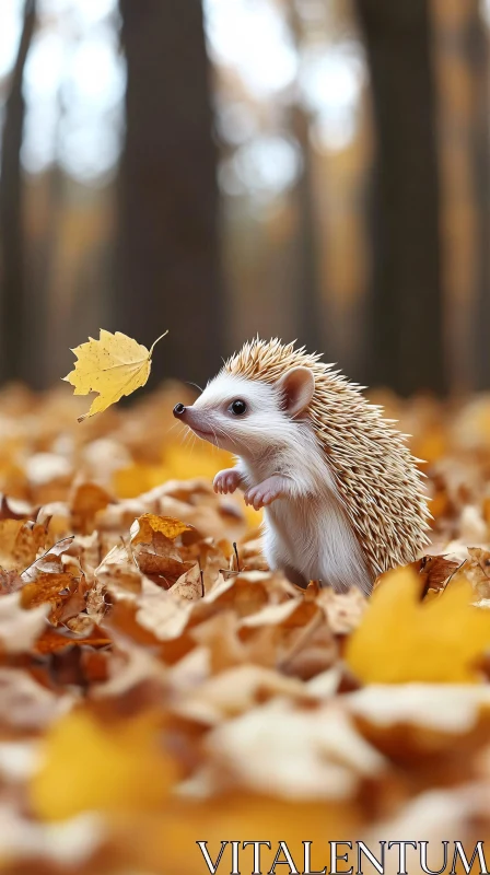 AI ART Nature's Autumn Hedgehog