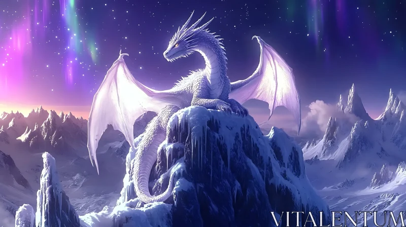 AI ART Winter Dragon Scene