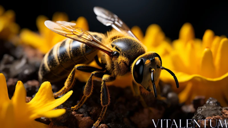 Bee Vs Wasp: Nature's Camouflage in High Definition AI Image