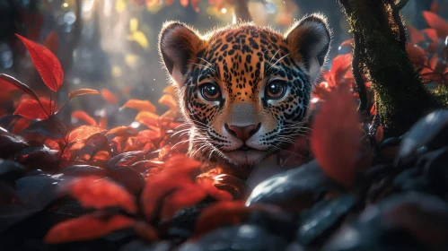 Young Jaguar in Nature