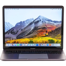 Sleek Laptop Displaying Scenic Wallpaper