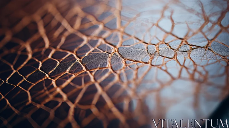 Closeup of Spider Web in Bronze Tones: A Study in Macro Photography AI Image