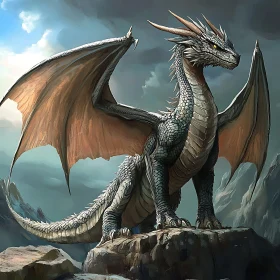 Fantasy Dragon with Spread Wings