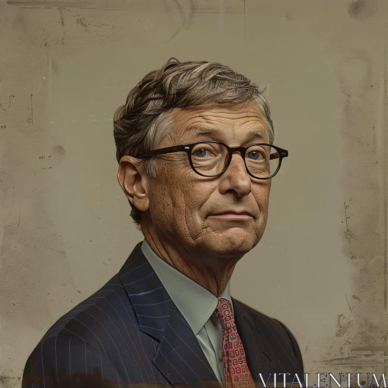 AI ART Bill Gates in Business Attire