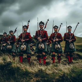 Highland Warriors in Traditional Dress