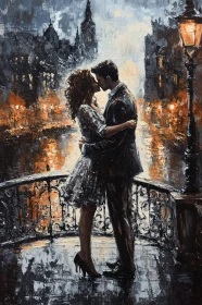 Passonate Couple Kissing in the City