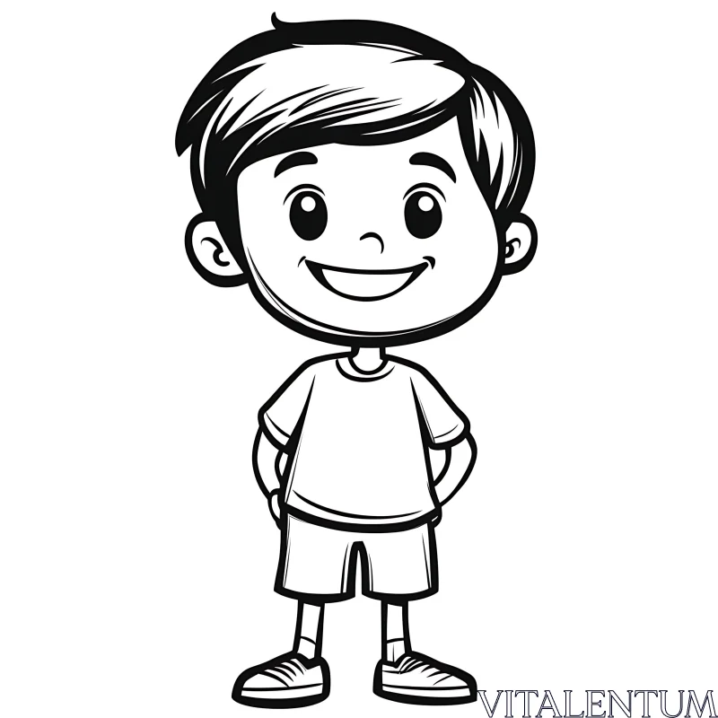 AI ART Smiling Boy Cartoon Character Design