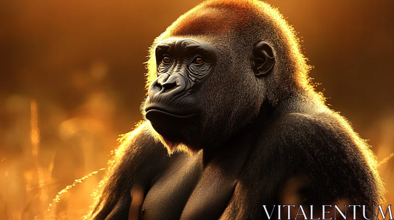 AI ART Gorilla at Sunset