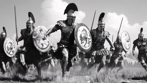 Roman Warriors in Battle Formation