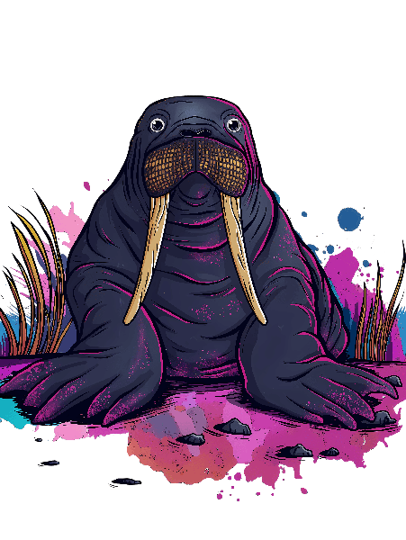 POD Design Vibrant Walrus Art Tee