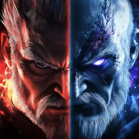 Portrait of Duality: Fire and Ice