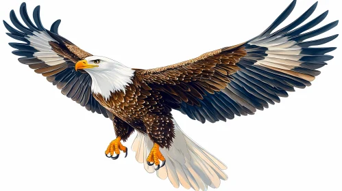 Soaring Eagle with Expansive Wings